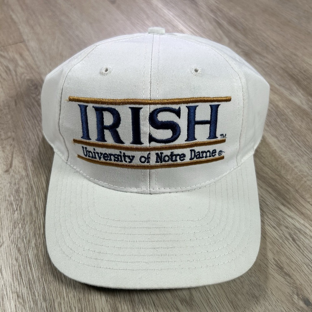 VTG Notre Dame Fighting Irish Snapback Hat College The Game Split Bar White Cap